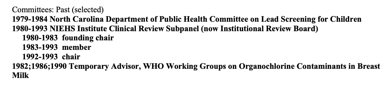 Rogan CV showing IRB Chair role